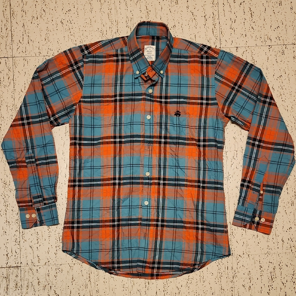 Brooks Brothers Flannel Long Sleeve Button Down Casual Dress Shirt